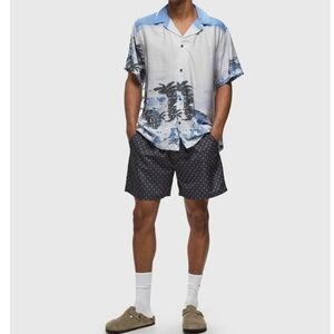 Les Deux Stan Aop Swim Shorts 2.0 Blue Swimwear NWT Men’s XL Trunks Navy Blue